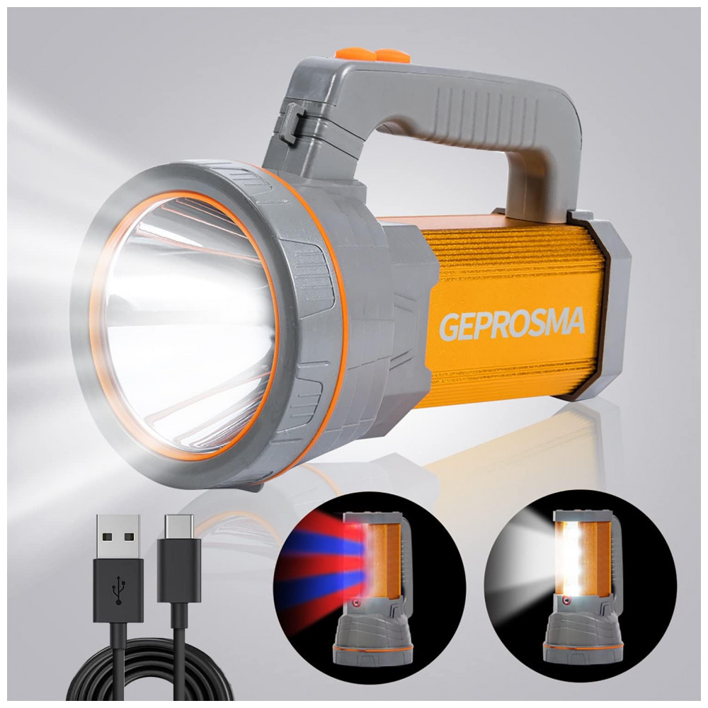 Lanterna LED CREE XHP Spotlight 6000 Lúmens Carregador Incluído à Prova Dágua Saída USB