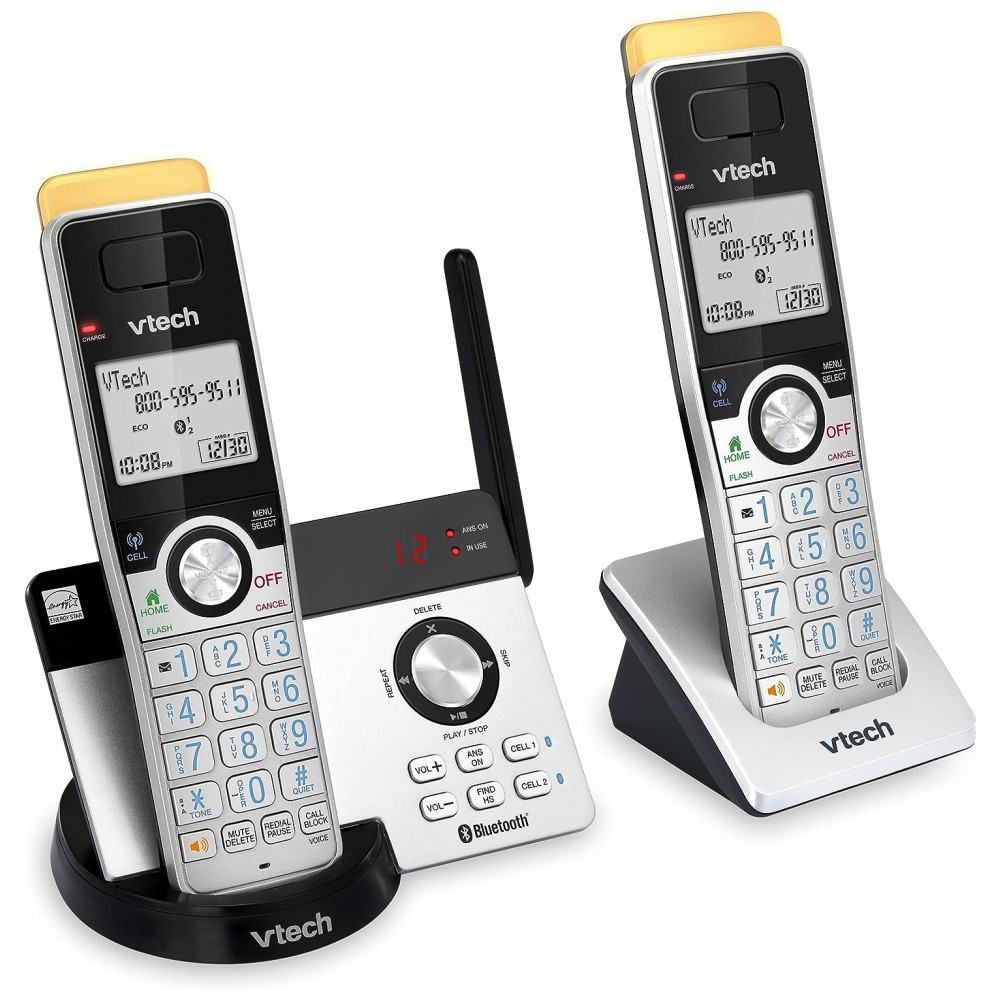 Telefone sem Fio Expansível com Bluetooth e Secretária Eletrônica, 2 Und, VTECH IS8121 2, Cinza