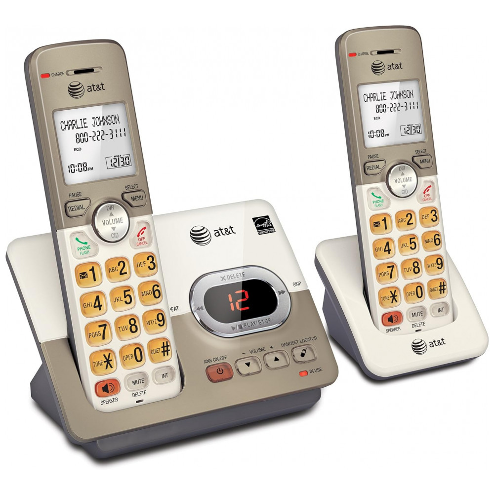 Telefone sem Fio Expansível com Secretária Eletrônica e Teclas Extra Grandes, ATT EL52213, Bege