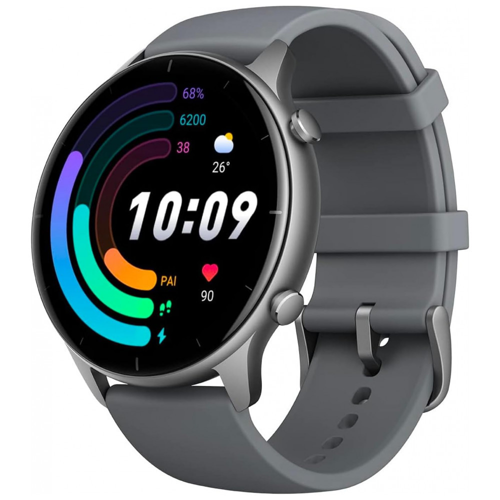Relógio Smartwatch Esportivo, à Prova d, com Monitoramento Respiratório e Rastreador Físico, para Iphone e Android, AMAZFIT GTR 2E, Cinza