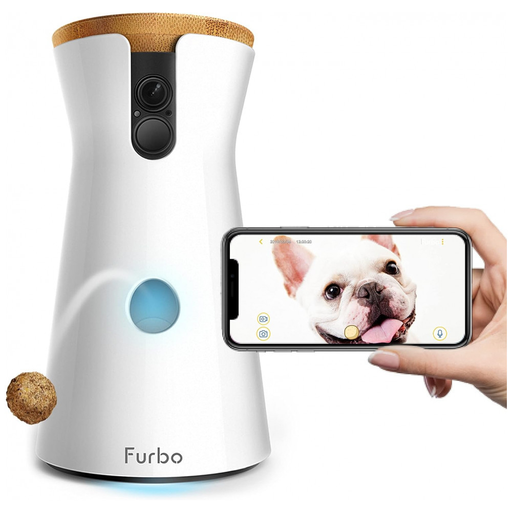 Comedouro Interativo com Câmera Wi Fi para Cães, FURBO 2, Branco