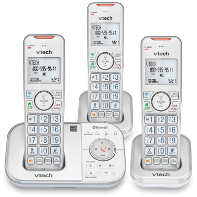 Telefone sem Fio com Bluetooth, Secretária Eletrônica e Identificador, 3 Ap, VTECH VS112 37, Branco