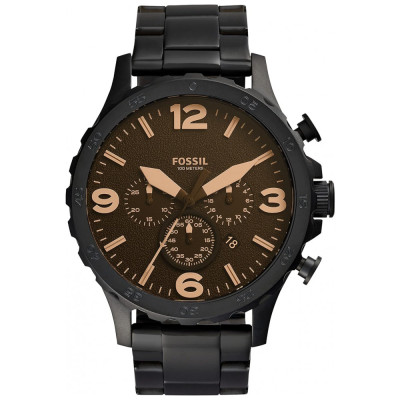 Relógio Masculino em Aço Inoxidável com Cronógrafo de Quartzo, FOSSIL JR1356, Preto