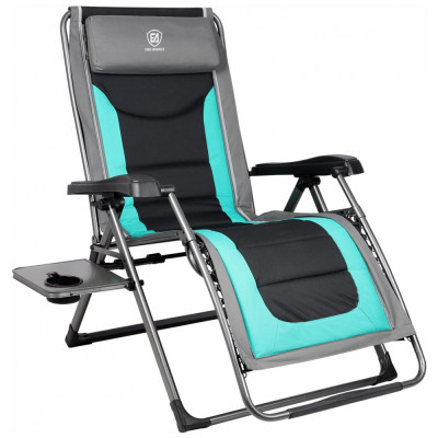 Cadeira Reclinável Ajustável Gravidade com Apoio de Cabeça, EVER ADVANCED Oversize XL Zero Gravity Recliner, Preto