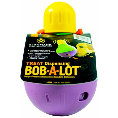 Brinquedo Interativo Automático e Distribuidor de Petiscos Grande para Cães Strk Bob, STRK SMBAL, Amarelo