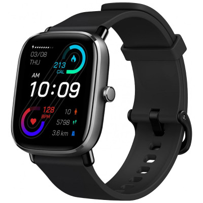 Relógio Smartwatch Esportivo, à Prova d com Monitoramento Respiratório e Rastreador Físico, para Iphone e Android, AMAZFIT 0850022570100, Preto