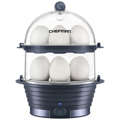 Cozedor de Ovos Elétrico até 12 Ovos, 360W, 110v, CHEFMAN Electric Egg Cooker Boiler,, Azul