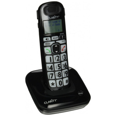 Dect 6.0 Telefone sem Fio para Sênior com Tecla Grande, Compatível com Aparelho Auditivo, CLARITY 53703, Preto