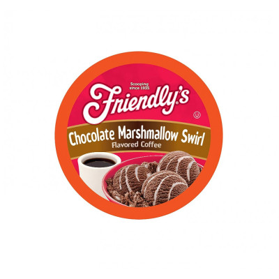Cápsulas de café de sorvete da café com sabor, espirais de marshmallow chocolate, 40 unidades, FRIENDLYS FD CHM40, Marrom