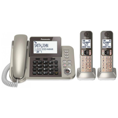 Telefone sem Fio, com secretária eletrônica, 2 unidades, gold, PANASONIC KX TGF352N, Dourado