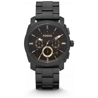 Relógio Masculino com Cronógrafo de Quartzo de Aço Inoxidável, FS4682, FOSSIL FS4682IE, Preto