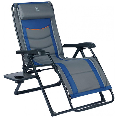 Cadeira Reclinável Ajustável Gravidade Zero com Apoio de Cabeça, EVER ADVANCED, Cinza