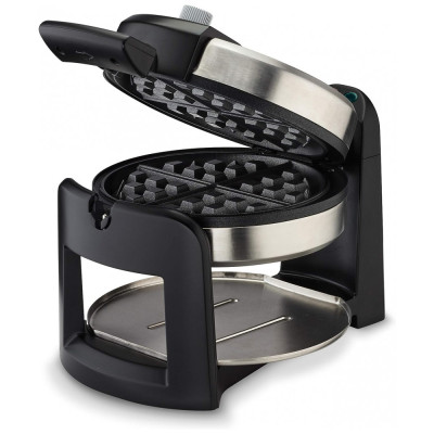 Máquina de Waffle, assa dos 2 lados, 1000W, preto e prata, 110v, CUISINART, Prateado