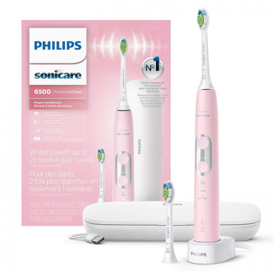 ProtectiveClean Escova de Dentes Elétrica, recarregável, com ponta de escova extra, 1 unidade, rosa, PHILIPS SONICARE HX6462, 06, Rosa