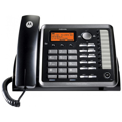 Telefone sem Fio, com expansão de 2 linhas e secretária eletrônica, 1 unidade, preto, MOTOROLA ML25254, Preto
