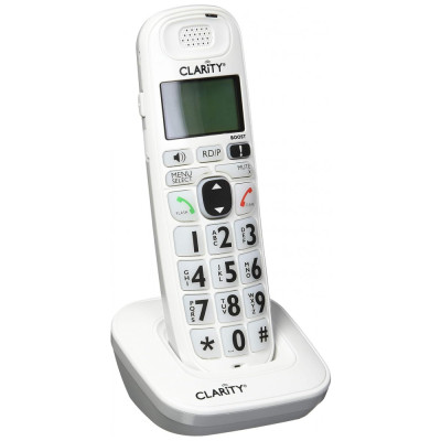 D704HS Telefone sem Fio para Sênior, Compatível com Aparelho Auditivo, Base não Incluída, CLARITY 52704, Branco