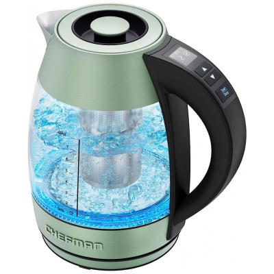 Chaleira Elétrica 1.7L, Aço Inoxidável, Desligamento Automático, 1500W, 110v, CHEFMAN Digital Electric Kettle, Verde claro