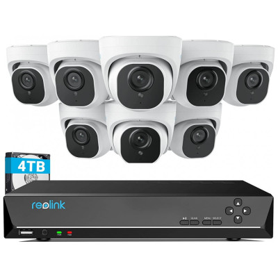 Sistema de Câmeras de Segurança 8MP PoE IP 4K 16 Canais, 8PCS, REOLINK RLK16 800D8, Branco