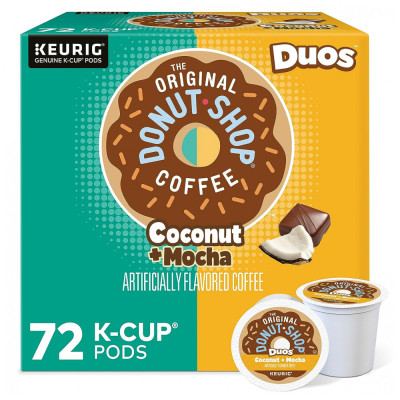 Coconut Mocha, cápsulas Keurig K Cup com sabor médio, 72 unidades, THE DONUT SHOP 5000053536, Marrom