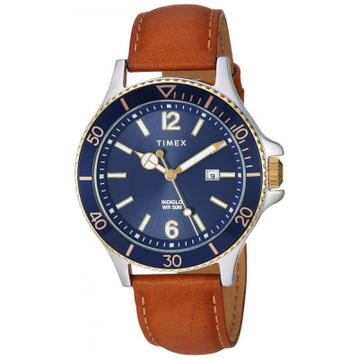 Relógio Masculino de Quartzo, com Pulseira de Couro, TIMEX TW2R64500, Marrom