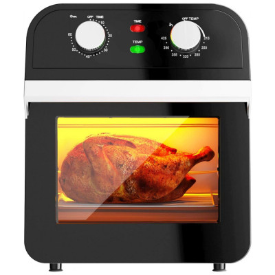 Forno Multifuncional 12L 1600W Com 10 Acessórios, 110v, COSTWAY 24373 CYPE, Preto