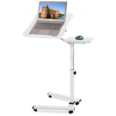 Mesa para laptop tipo com mouse pad, suporte para computador com altura ajustável, resistente e ergonômico, branco, TATKRAFT, Branco