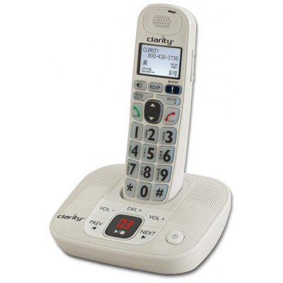 Telefone sem Fio Expansível até 5 Aparelhos Amplificado com Atendimento Digital, CLARITY D714, Branco