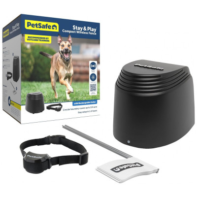 Cerca sem Fio Recarregável para Cães e Gatos, Prova d com alcance de 3031m2, PETSAFE PIF00 12917, Preto