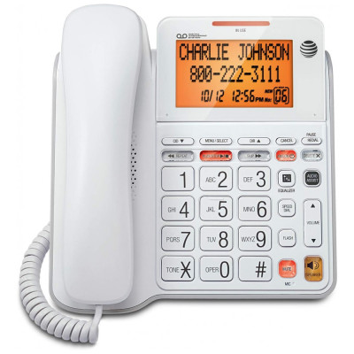 CL4940 Telefone Fixo com Fio, Sistema de Atendimento e Visor LCD, ATT CL4940WHT, Branco
