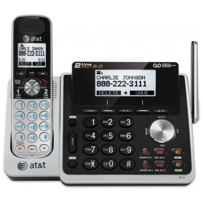 Telefone sem Fio Expansível 2 Linhas com Identificador de Chamadas, 1 Ap, ATT TL88102, Preto