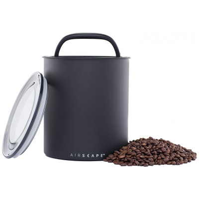 Pote Hermético para Café 1.3 kg em Aço Inoxidável, AIRSCAPE 645771002619, Preto