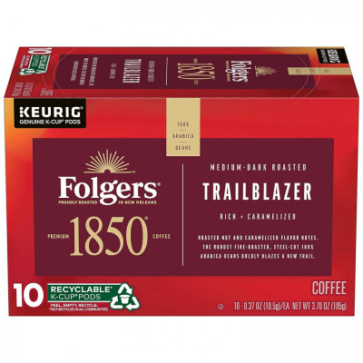 Cápsulas de Café Trailblazer torra média escuro 60u 1850, FOLGERS COFFEE, Marrom