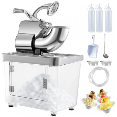 Máquina de Raspadinha Profissional, Produz 199 kg, H, 300W, 110v, VEVOR 110V Electric Ice Shaver, Cinza