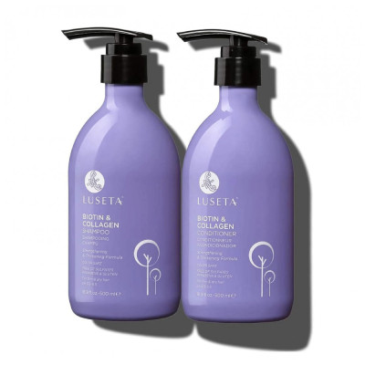 Shampoo e Condicionador de Óleo de Argan com Vitamina B7 para Homens e Mulheres 500ml 2X, L LUSETA, Violeta