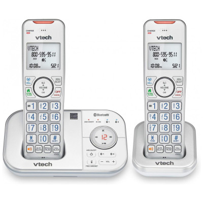 Telefone sem Fio com Bluetooth, Secretária Eletrônica, 2 Aparelhos, VTECH VS112 27, Branco