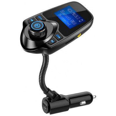 Adaptador Transmissor Veicular Bluetooth Veicular com USB, NULAXY KM18, Preto