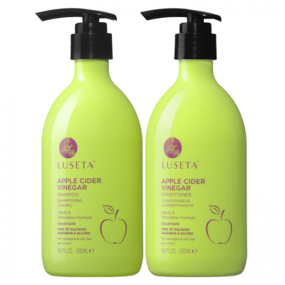 Shampoo e Condicionador Vinagre de Maçã Para Cabelos Danificados e Oleosos 500ml 2X, L LUSETA SGB07CSMBW3JUS, Verde Limão