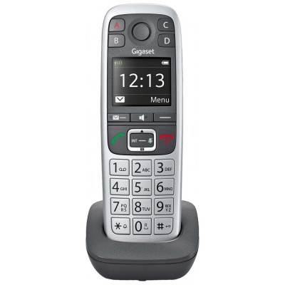 Telefone sem Fio para Sênior com Botão Grande e SOS, 1 Ap, GIGASET E560H, Cinza