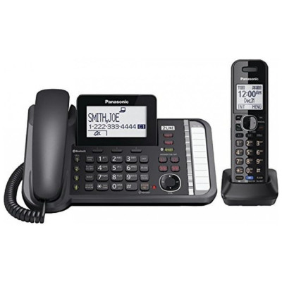 Telefone sem Fio, com Bluetooth e secretária eletrônica, 1 unidade, preto, PANASONIC KX TG9581B, Preto
