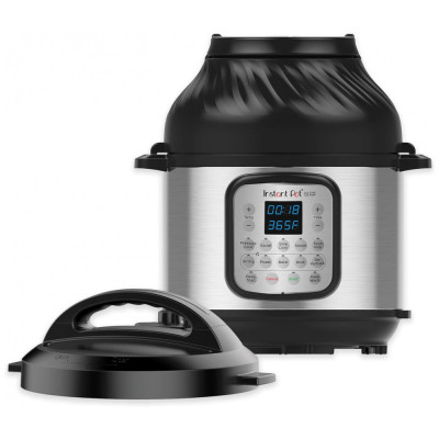 Panela de Pressão Elétrica, 11 em 1, Aço Inoxidável, com, 110v, INSTANT POT Air Fryer EPC Combo 8QT, Preto