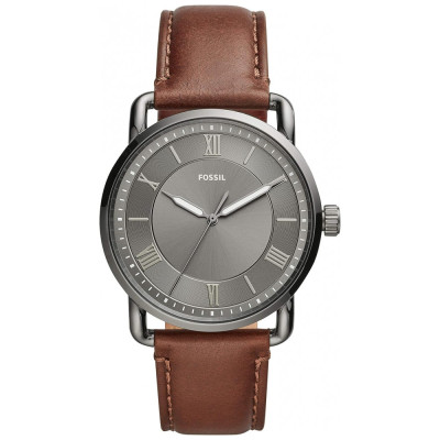 Relógio Masculino de Quartzo Mens e Aço Inoxidável com Pulseira de Couro, FOSSIL FS5664, Marrom