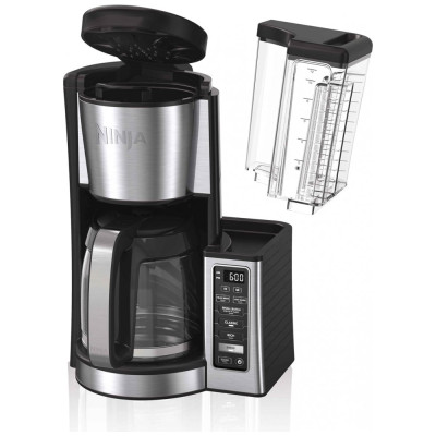 Cafeteira Elétrica Programável, com jarra de vidro de 12 xícaras, acabamento em aço inoxidável e preto, NINJA CE251, Preto