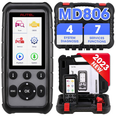 Scanner Automotivo MD802 Com Bolsa Cabo USB OBD2 OBD II Diagnóstico Completo, AUTEL MS609, Vermelho