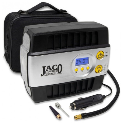 Mini Compressor de Ar Elétrico Automotivo, portátil, 12V, 100 PSI com luz LED e desligamento automático, JACO SUPERIOR PRODUCTS JSP 008, Prateado