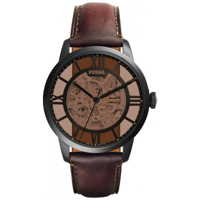 Relógio Masculino de Quartzo Automático, com Pulseira de Couro, FOSSIL ME3098, Marrom