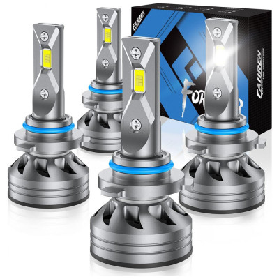 Kit Xenon Lâmpadas LED Branca 20000 Lumens 6500K, 9006, HB4, 9005, HB3, 4 Peças, FAHREN 0506, Prateado