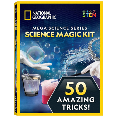 Kit com 20 Truques de Mágicas e mais de 50 Peças para Crianças, NATIONAL GEOGRAPHIC NGMEGAMAGIC, Azul