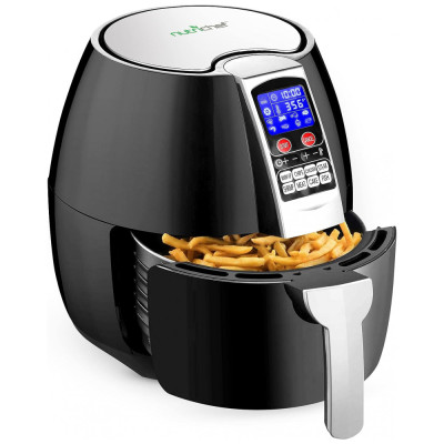 Fritadeira Elétrica AirFryer sem Óleo, Capacidade 3.5L, Aço Inoxidável, 1400W, 110v, NUTRICHEF PKAIRFR54, Preto