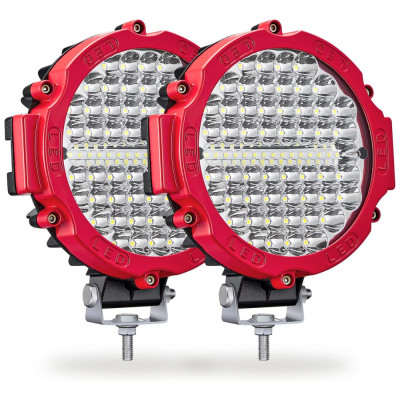 Farol Auxiliar LED para Carros 4X4, 20000LM, 210W 12 24V, 2 Peças, LIGHTBOSS 7inch off road lighting, Vermelho