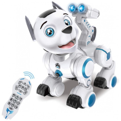 Cão Robô Programável Eletronico com Olhos de LED, FISCA LN0011, Branco